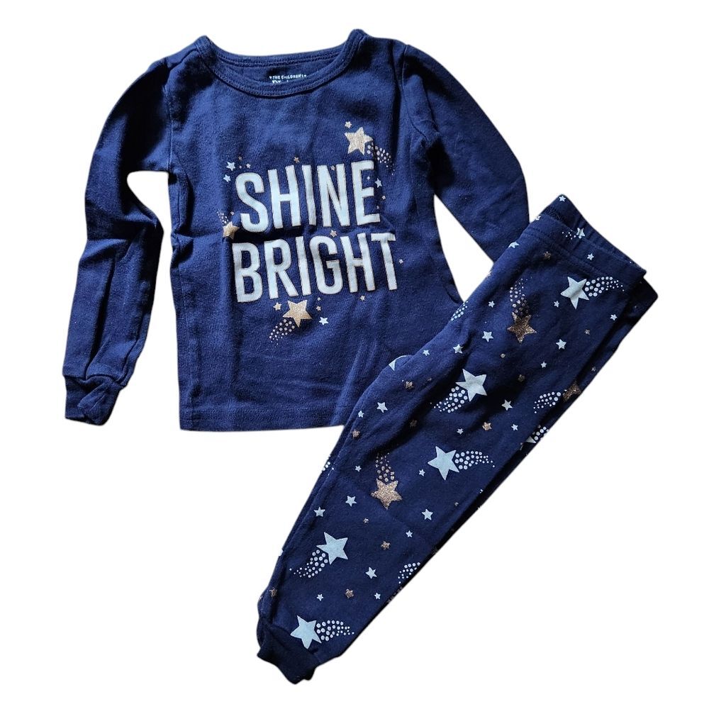 The Children's Place Long Sleeve 2-piece Pajamas Size 12-18 Months Navy Blue